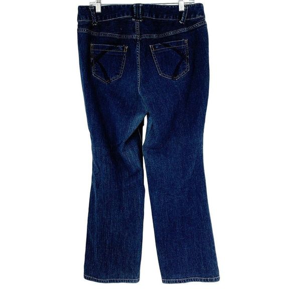Lane Bryant Womens Size 16P Bootcut Jeans denim stretch Flare 4012 Embroider - Picture 9 of 10